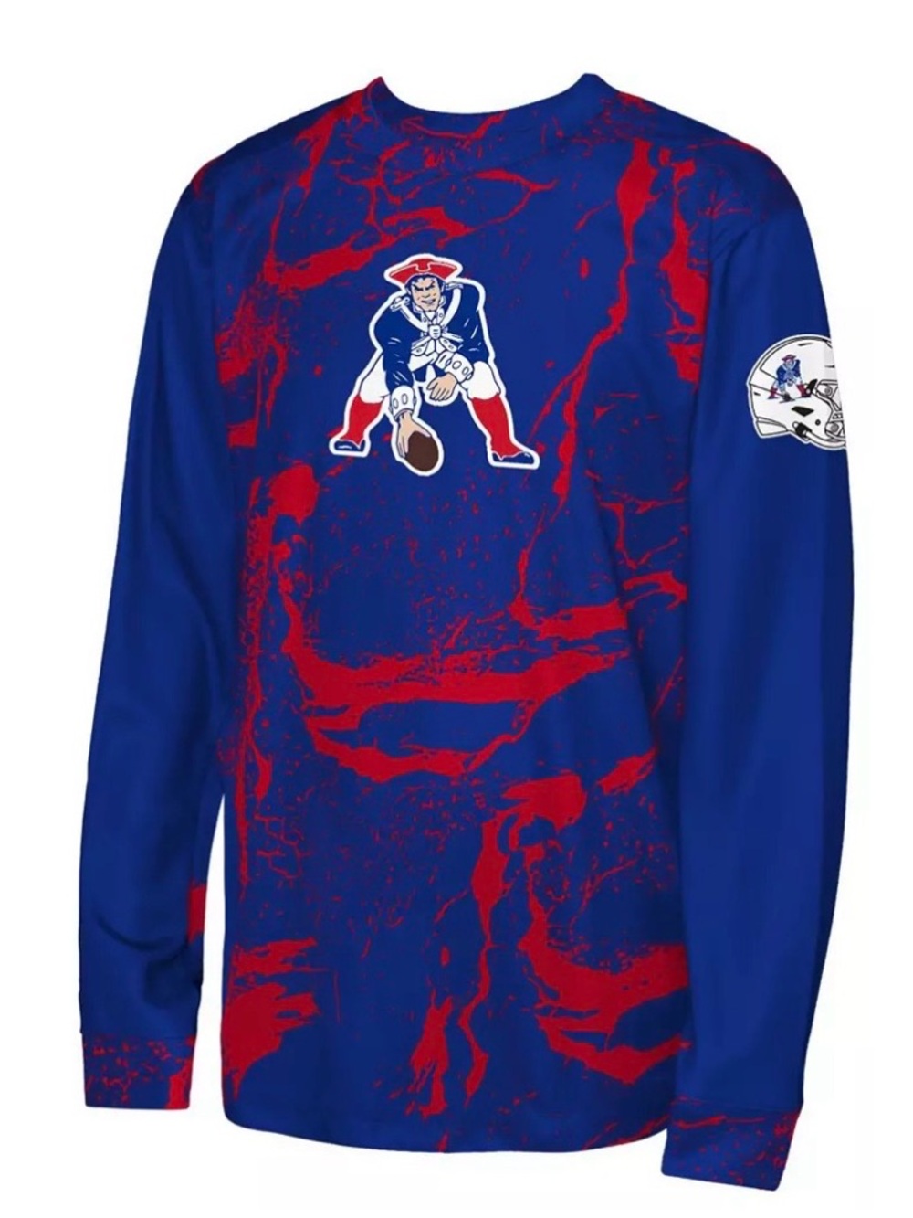 NFL Blue & Red Retro Splatter Crew Shirt NWT Size M (10/12)